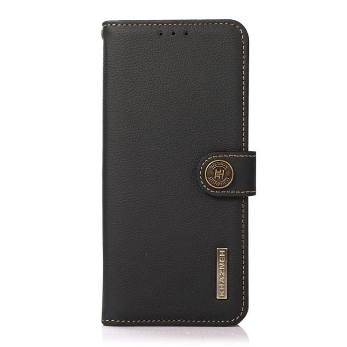 KHAZNEH - KHAZNEH Sony Xperia 1 IV Plånboksfodral Äkta Läder RFID - Svart