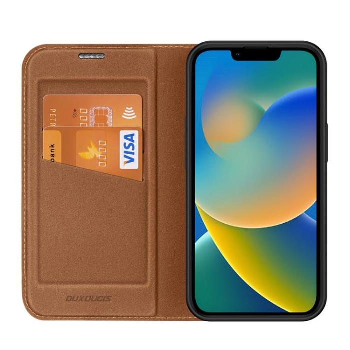 Dux Ducis - Dux Ducis iPhone 14 Plus Plånboksfodral Skin X2 - Brun
