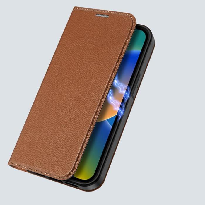 Dux Ducis - Dux Ducis iPhone 14 Plus Plånboksfodral Skin X2 - Brun