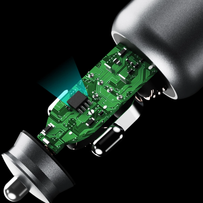Dudao - Dudao Billaddare 30W USB-C USB-A - Grå