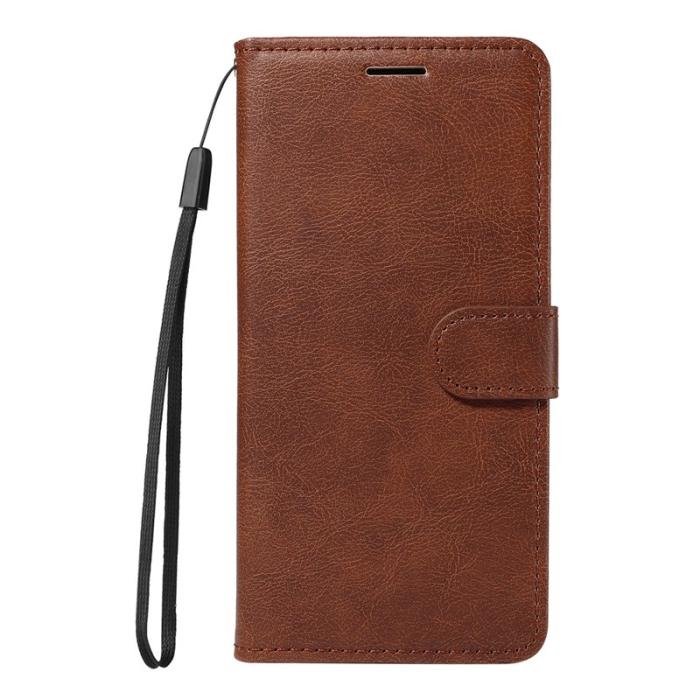 OEM - Samsung Galaxy S26 Plus Plånboksfodral Konstläder Med Rem Ställ - Brun