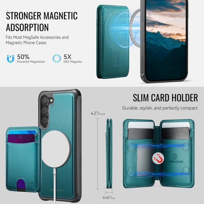 OEM - JEEHOOD Samsung Galaxy S23+ Fodral KonstLäder - Blå