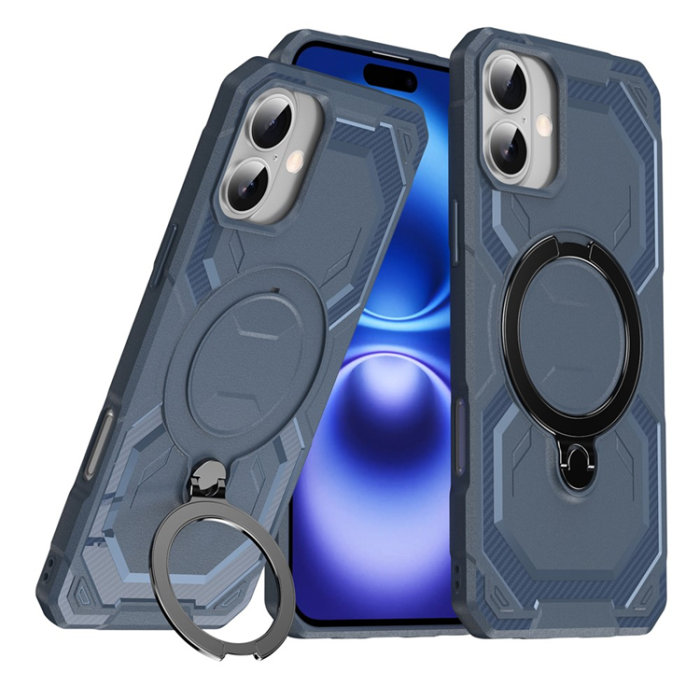 A-One Brand - iPhone 16 Plus Mobilskal MagSafe Kickstand TPU + PC - Blå