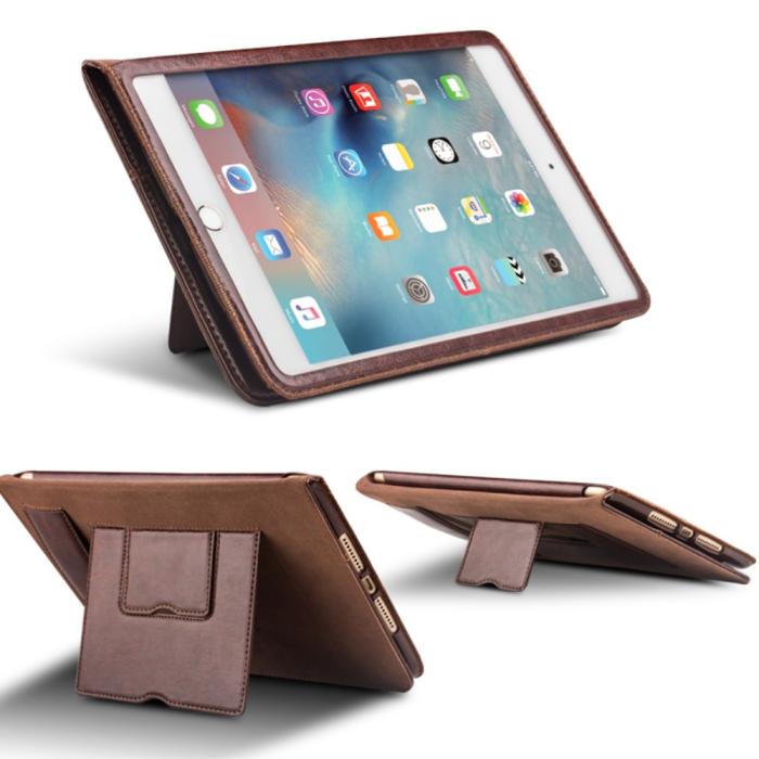 UTGATT5 - Qialino Äkta Läder Fodral till Apple iPad Air 2 - Brun