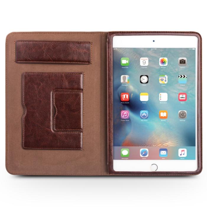UTGATT5 - Qialino Äkta Läder Fodral till Apple iPad Air 2 - Brun