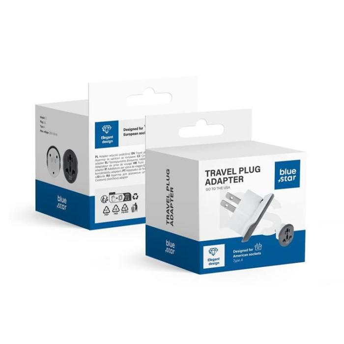 Blue Star - Blue Star Reseadapter GÅ Till USA (Typ A) 10A - Vit