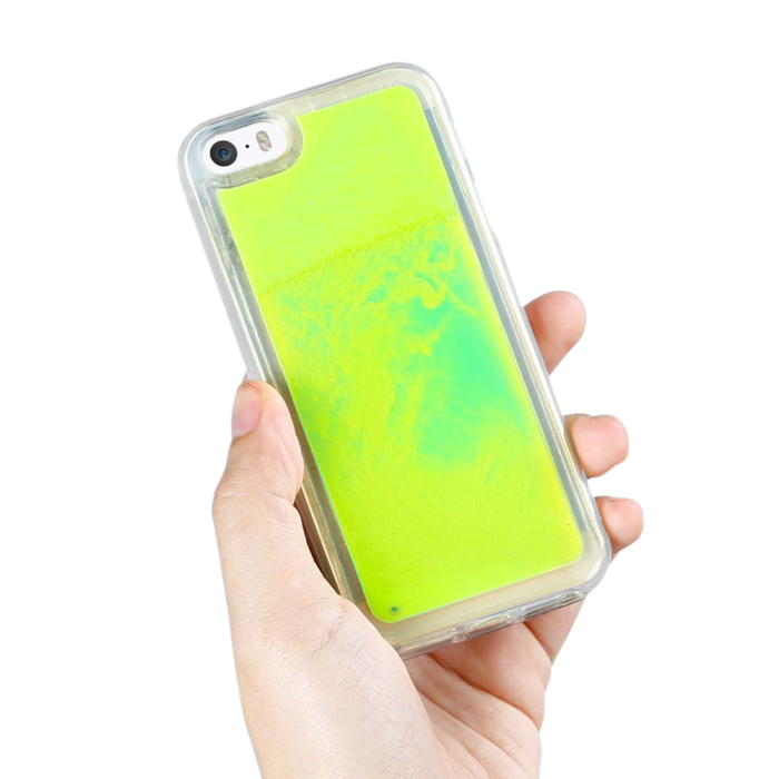 OEM - Liquid Neon Sand skal till iPhone 5/5s/SE - Grön