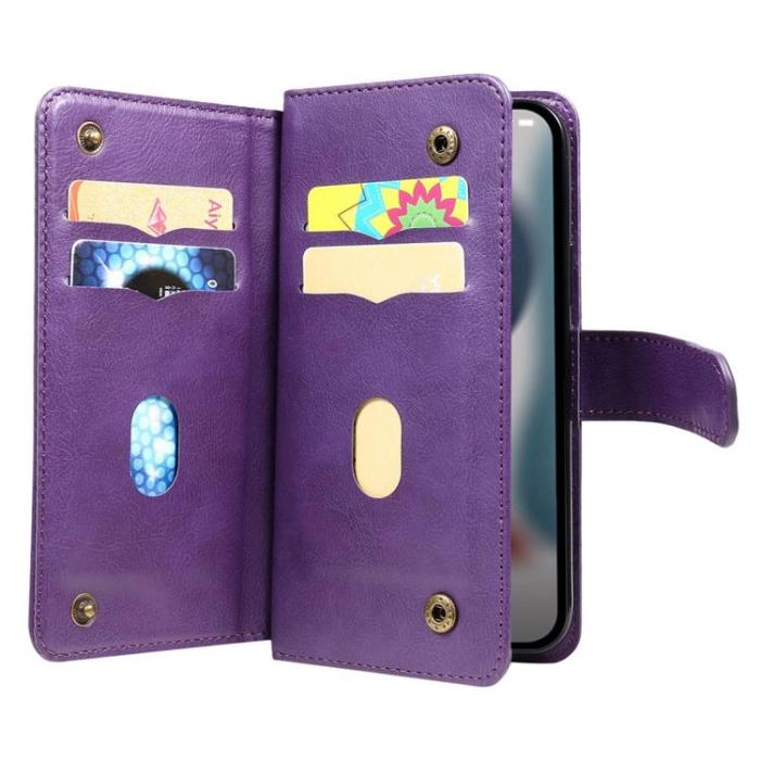 A-One Brand - iPhone 14 Plus Plånboksfodral KT PU Läder - Lila