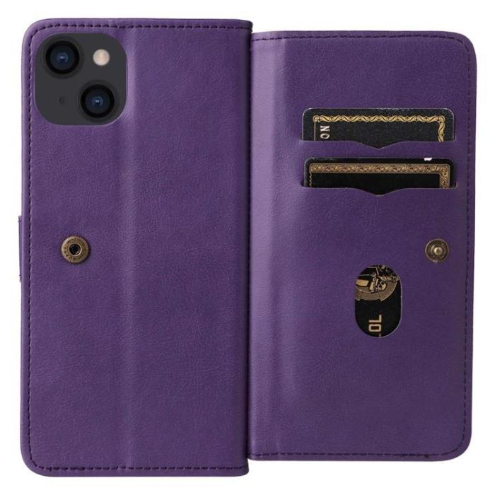 A-One Brand - iPhone 14 Plus Plånboksfodral KT PU Läder - Lila