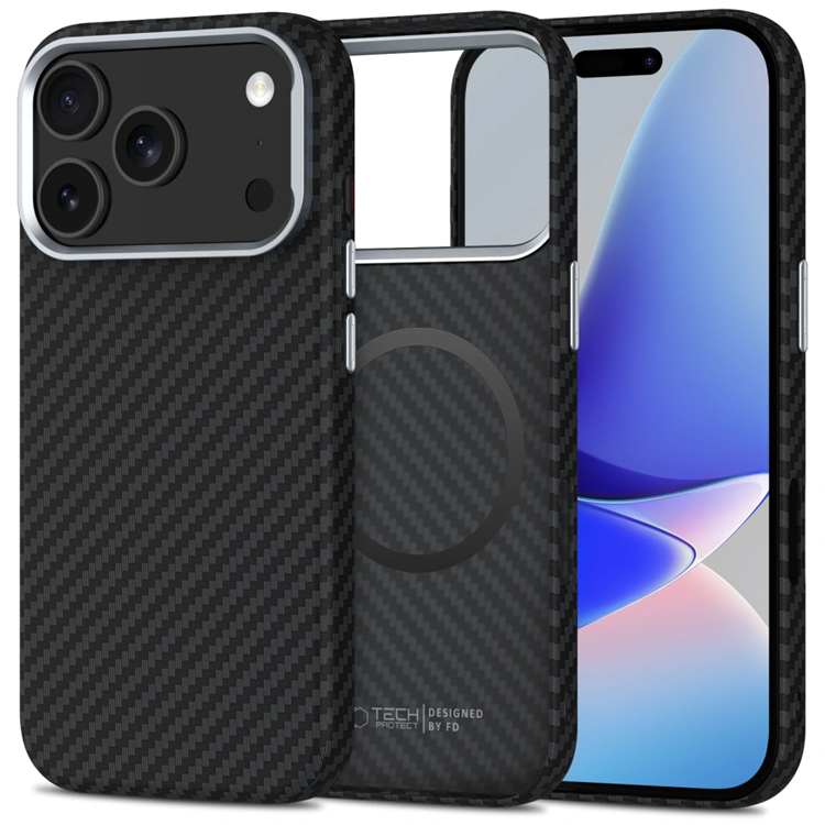 Tech-Protect iPhone 17 Pro Mobilskal Magsafe Carbon - Svart/Silver | 2353 | AlltMobil