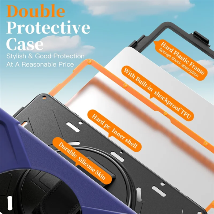 A-One Brand - Galaxy Tab A11 Plus Mobilskal Kickstand Silikon Axelrem