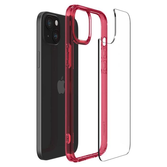 Spigen - Spigen iPhone 15 Plus Mobilskal Ultra Hybrid - Crystal Röd