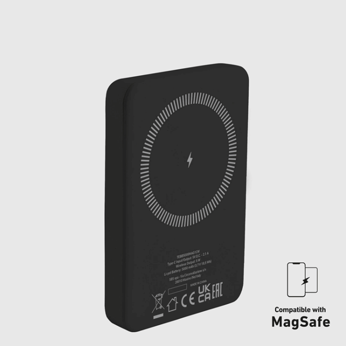 SBS - SBS MagSafe Trådlös Power Bank 5000 mAh USB-C - Svart