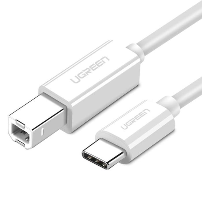Ugreen - Ugreen USB-C till USB-B Printer Kabel 1m - Vit
