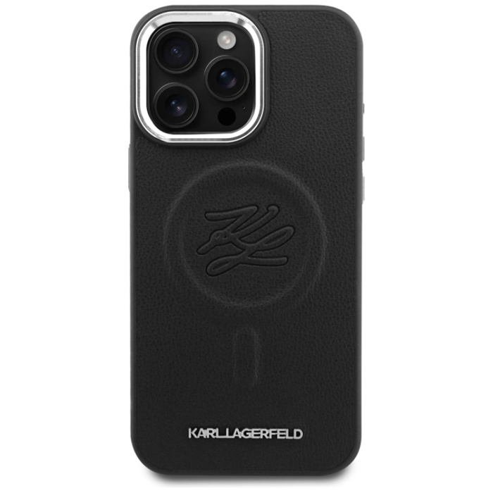 KARL LAGERFELD - Karl Lagerfeld Mobilskal För iPhone 16 Pro Max Magsafe Initial & Metal Logo