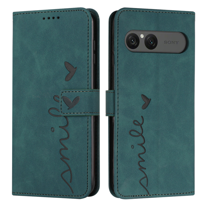 A-One Brand - Sony Xperia 10 VII Plånboksfodral Imprinted Heart - Grön