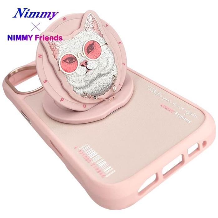 NIMMY - Nimmy iPhone 16 Mobilskal MagSafe Glasses Cool Cat - Rosa