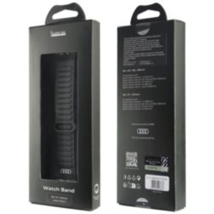 Audi - Audi Apple Watch 44/45/46/49mm Armband Synthetic Läder - Svart