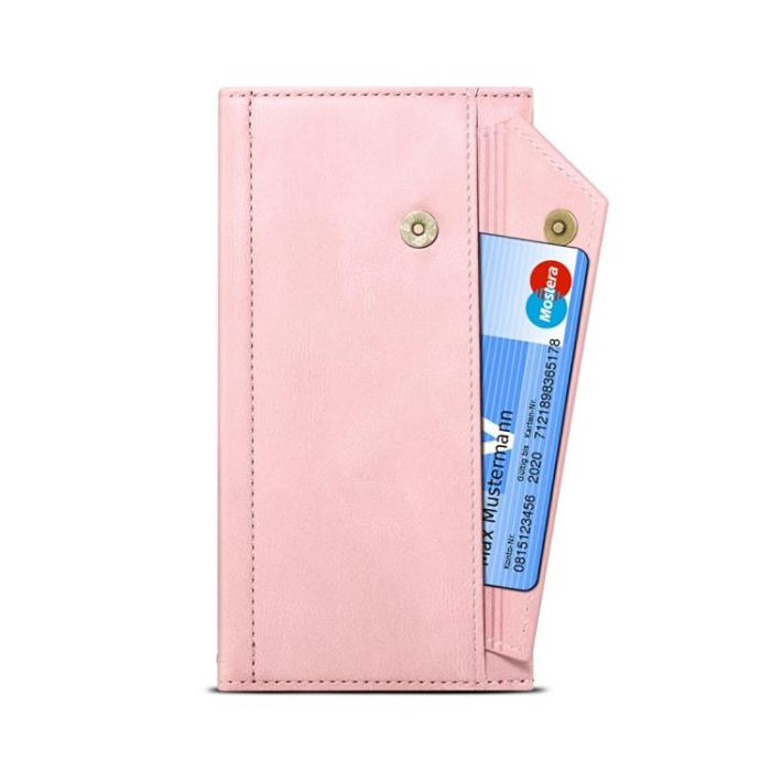 OEM - iPhone 14 Pro Plånboksfodral Flap Zipper Strap - Rosa
