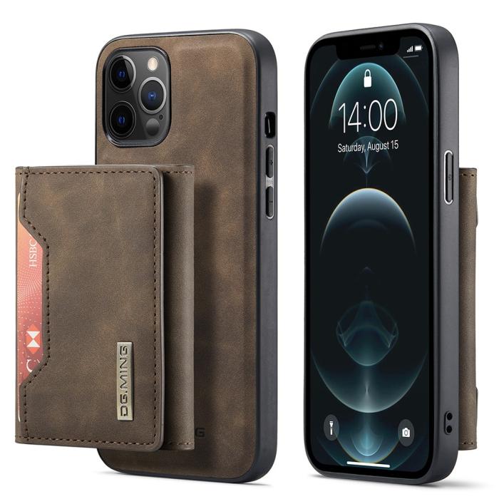UTGATT1 - DG.MING iPhone 12 & 12 Pro Tri-fold Wallet Med Kickstand - Coffee