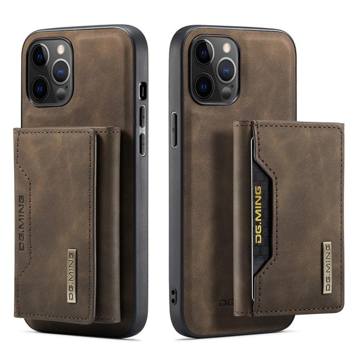 UTGATT1 - DG.MING iPhone 12 & 12 Pro Tri-fold Wallet Med Kickstand - Coffee