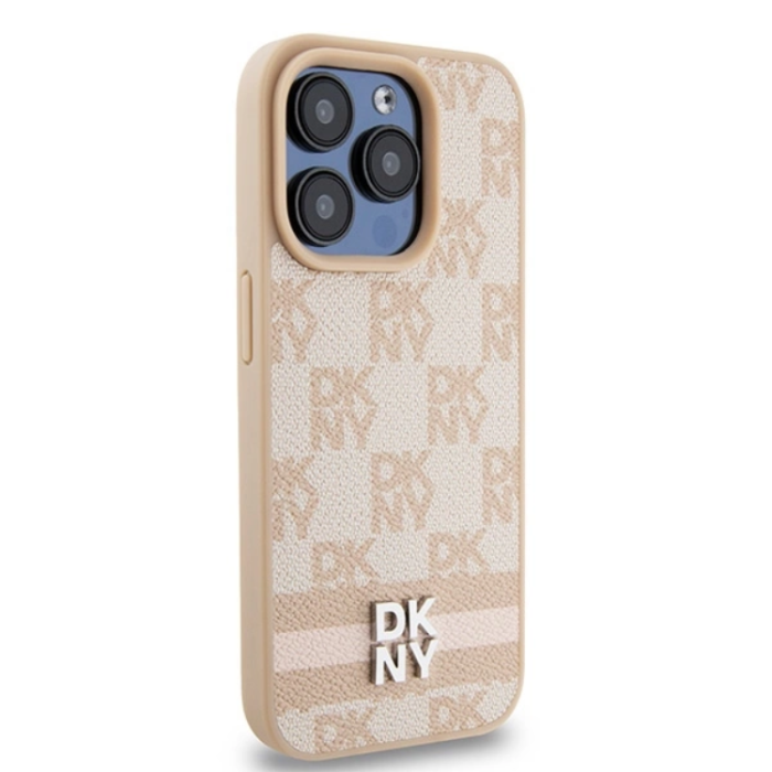 DKNY - DKNY iPhone 15 Pro Max Mobilskal Läder Checkered Mono Pattern