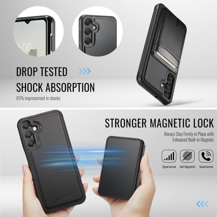 OEM - JEEHOOD Mobilskal till Samsung Galaxy A15 5G Konstläder - Svart