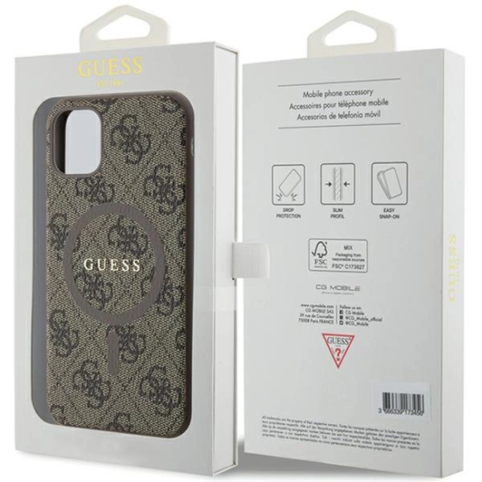 Guess - Guess iPhone 11/XR Mobilskal Magsafe Collection - Brun
