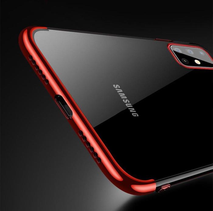 Ruhtel - Clear Gel Electroplating frame Samsung Galaxy A32 - Svart
