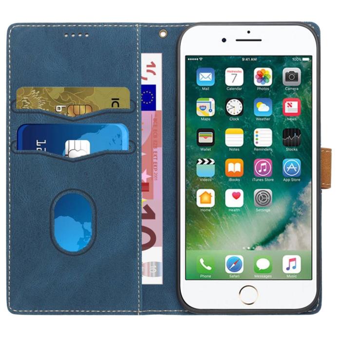 UTGATT1 - Splicing Design iPhone 7/8/SE 2020/SE 2022 Plånboksfodral - Blå