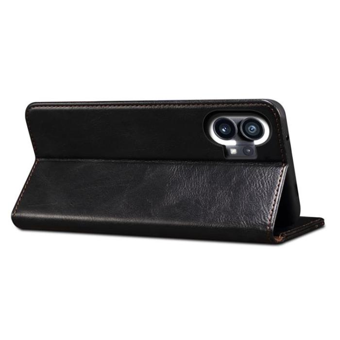 A-One Brand - Nothing Phone 1 Plånboksfodral Crazy Horse Flip - Svart