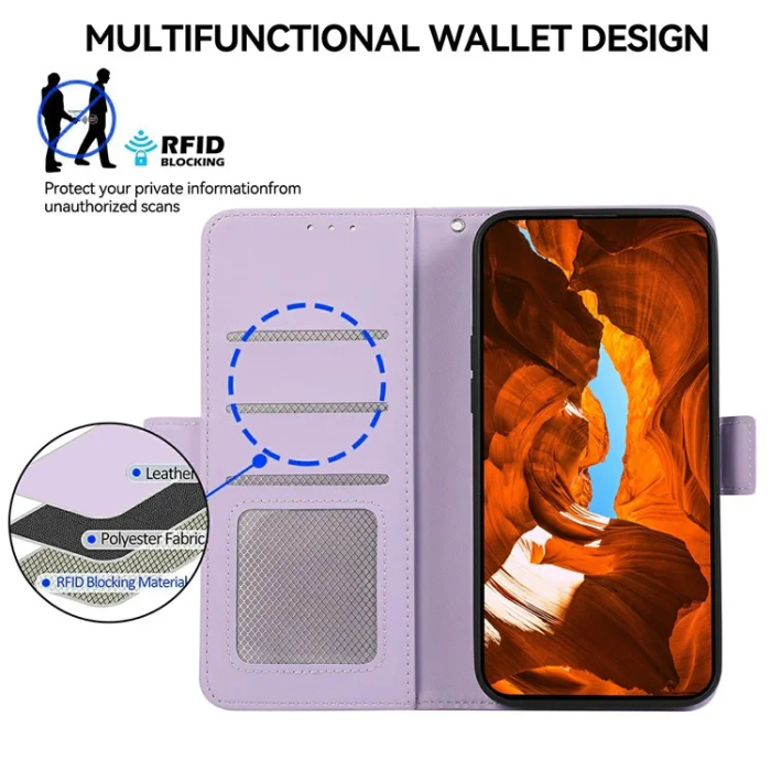 ABEEL - ABEEL iPhone 17 Pro Max Plånboksfodral Läder RFID Skydd