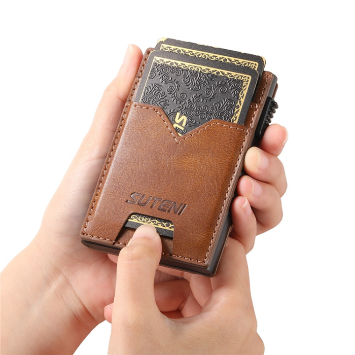 SUTENI - SUTENI Korthållare Automatiskt Pop-Up Double-Sided Waxy Texture