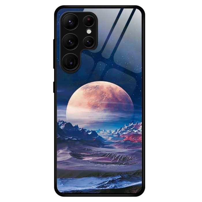 OEM - Galaxy S23 Ultra Skal med strålglans - Vit Planet