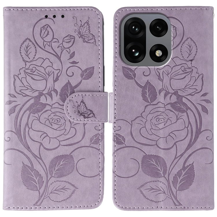 OnePlus 15 5G Konstläder Plånboksfodral Imprinted Rosa Butterfly - Lila (Lila) | 2353 | AlltMobil