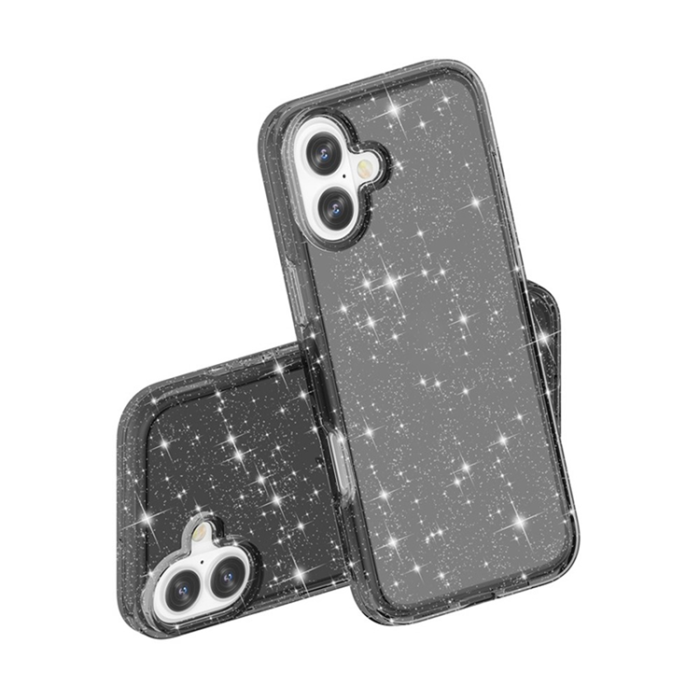 A-One Brand - iPhone 17 Mobilskal Glittrande Puderglitter - Svart