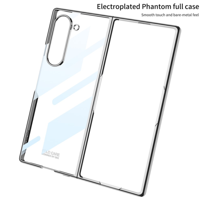 GKK - GKK Galaxy Z Fold 7 Mobilskal Electroplating Med Härdat Glas - Guld