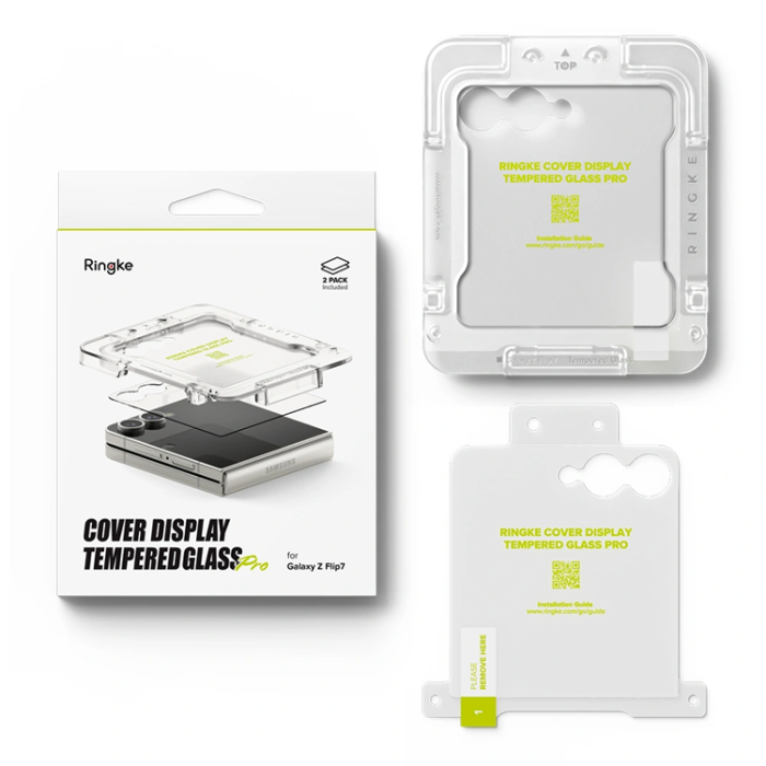 Ringke - [2-Pack] Ringke Galaxy Z Flip 7 Härdat Glas Skärmskydd - Clear