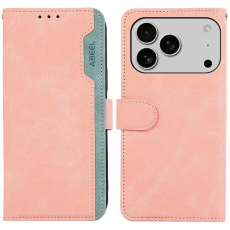ABEEL - ABEEL iPhone 17 Pro Max Plånboksfodral Color Splicing - Rosa