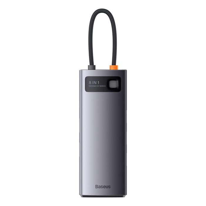 BASEUS - Baseus StarJoy HUB 8-Port USB-C - 3x USB-A - Grå