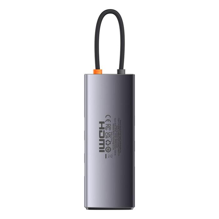 BASEUS - Baseus StarJoy HUB 8-Port USB-C - 3x USB-A - Grå