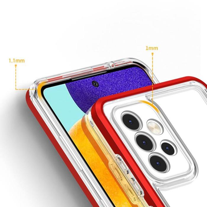 OEM - Galaxy A13 5G Skal Clear 3in1 Frame Gel - Röd