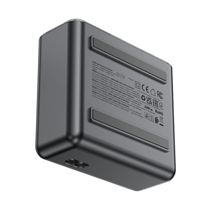 Acefast - Acefast Z4 PD 218W GaN 3 x USB-C + USB-A Hubba - Grå