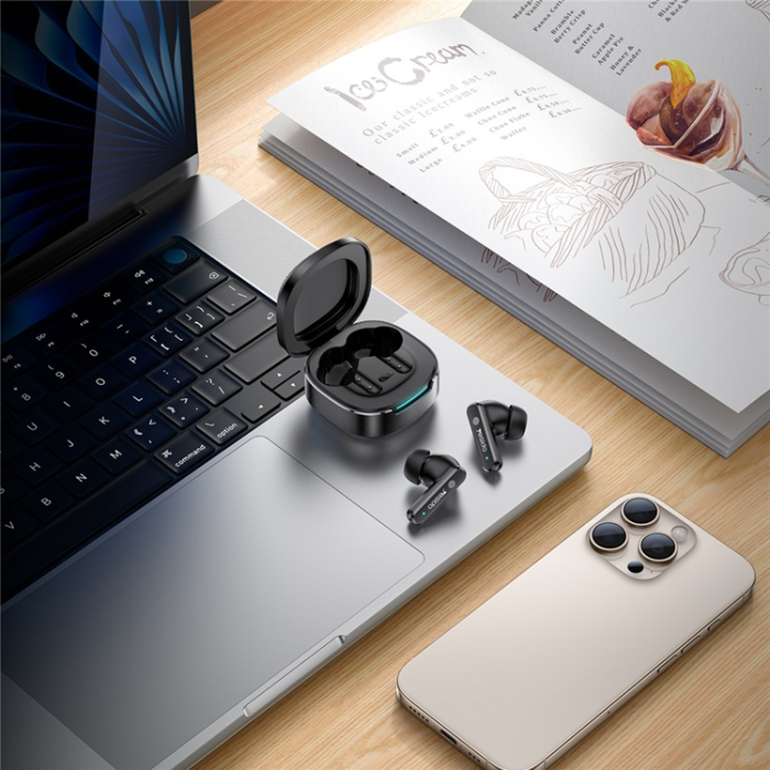 Yesido - YESIDO TWS Trådlösa Bluetooth-Hörlurar In-ear ANC + ENC TWS37 - Svart