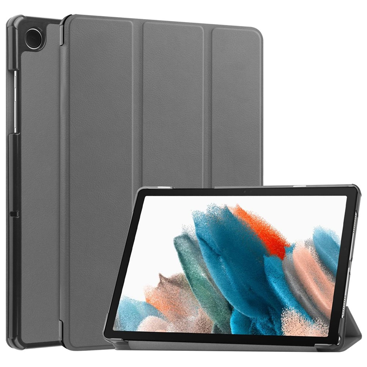 Galaxy Tab A9 Plus Fodral Tri-Fold KonstLäder - Grå (Grå) | 2353 | AlltMobil