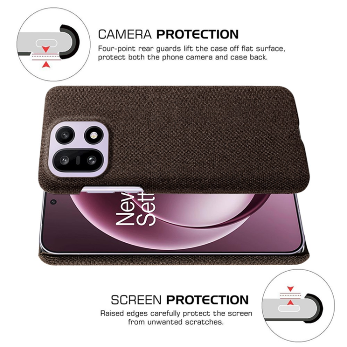 A-One Brand - Mobilskal till OnePlus 15 5G Cloth Texture Anti-Scratch - Brun