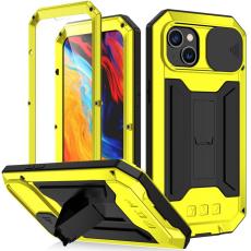 R-JUST - R-JUST Mobilskal till iPhone 14 Plus med Kickstand och Kameralock - Gul