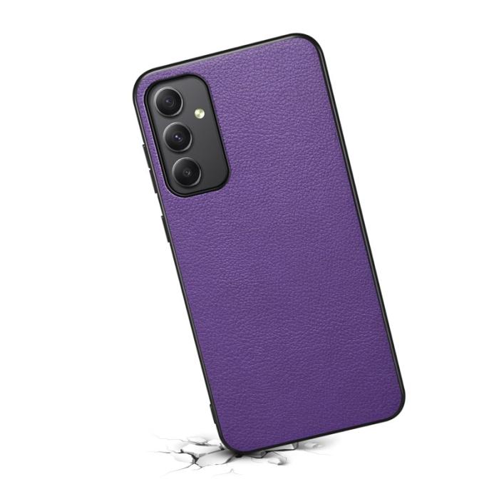 OEM - Samsung Galaxy A35 5G Skal Äkta Läder Anti-Scratch - Lila