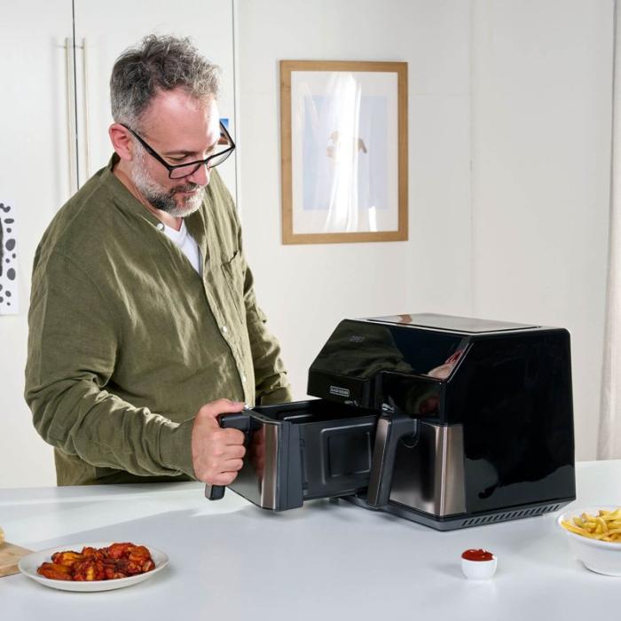 BLACK+DECK - BLACK+DECK Air Fryer Dual Basket 2500W