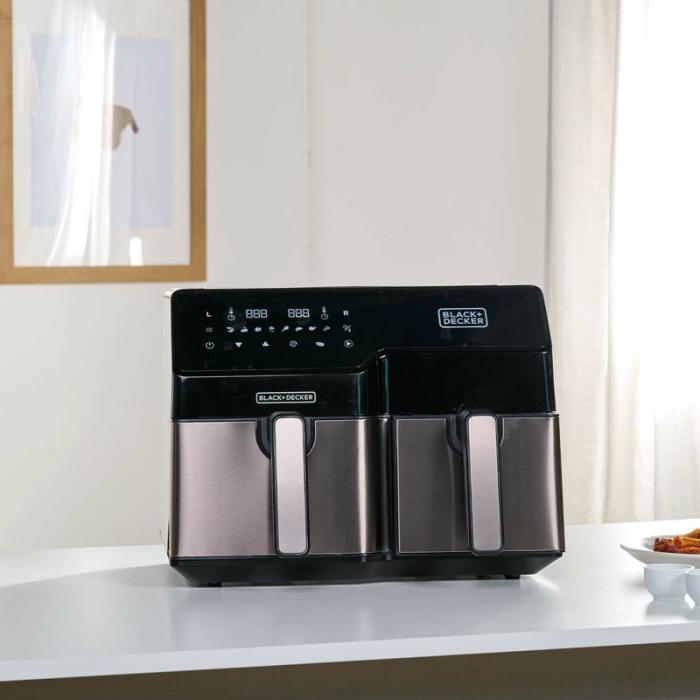 BLACK+DECK - BLACK+DECK Air Fryer Dual Basket 2500W